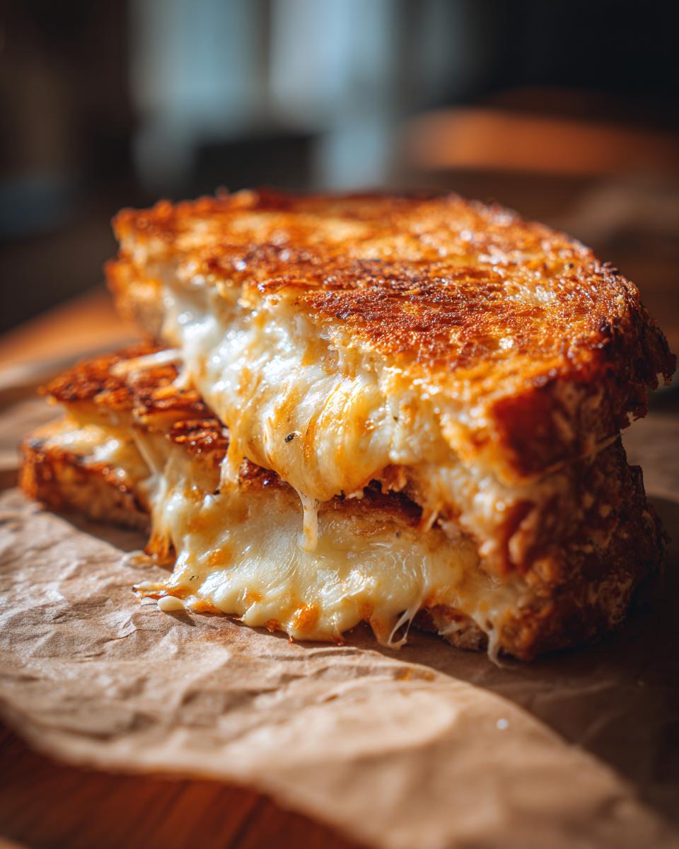 Nahaufnahme von goldbraun gebackenem Tortilla-Knoblauchbrot aus dem Ofen mit reichlich geschmolzenem Käse.